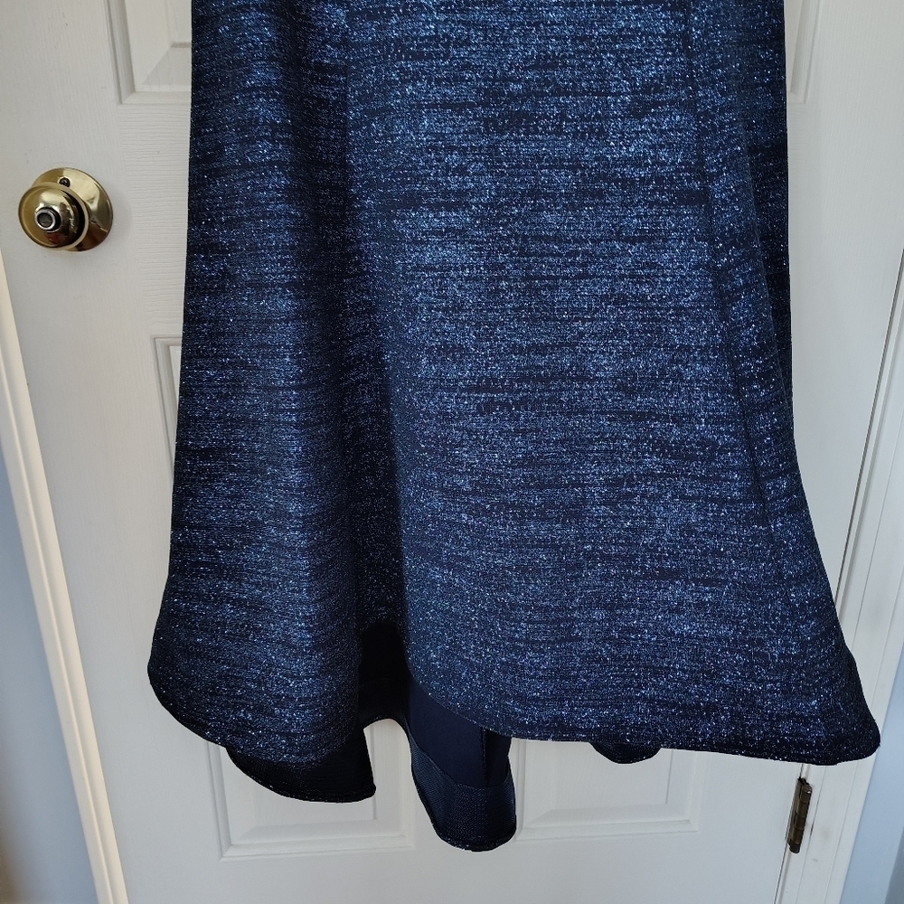 Jovani Navy Sparkle Strapless Formal Fluted Gown 4 - Picture 3 of 15